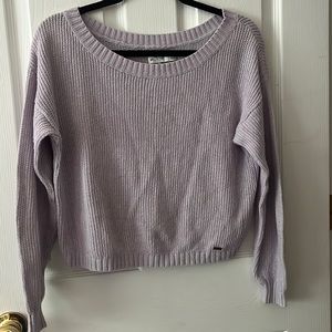Hollister cropped off the shoulder lavender sweater